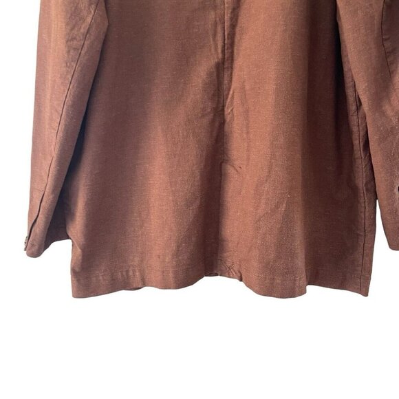 Marine Layer Flora Hemp Tencel Blazer Oversize Brown Women's Size XL NWOT - Picture 15 of 16